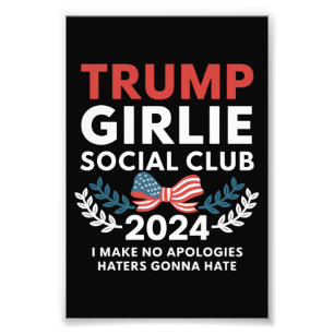 Trump Meisje Coquette Sociale Club Boog Verkiezing Foto Afdruk