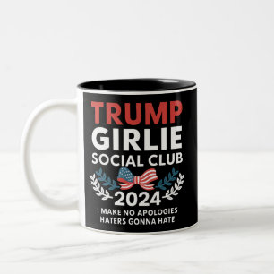 Trump Meisje Coquette Sociale Club Boog Verkiezing Tweekleurige Koffiemok