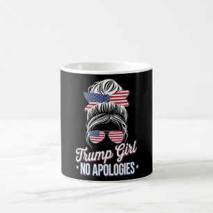 Trump Meisje Geen Excuses Rommelige Knot Retro Vin Koffiemok