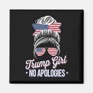 Trump Meisje Geen Excuses Rommelige Knot Retro Vin Magneet