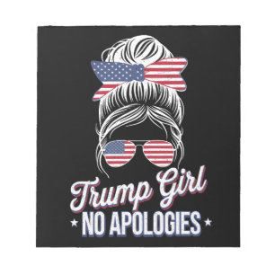 Trump Meisje Geen Excuses Rommelige Knot Retro Vin Notitieblok
