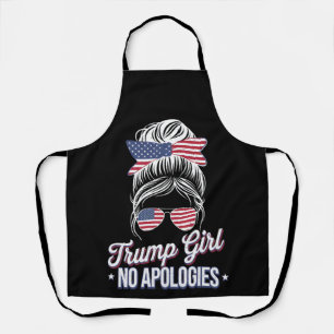 Trump Meisje Geen Excuses Rommelige Knot Retro Vin Schort
