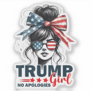 Trump Meisje Geen Excuses Trump 2024, Trump 45 47 Sticker