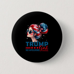 Trump Meisje Geen Excuses Wanordelijke Knot Zingle Ronde Button 5,7 Cm