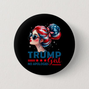 Trump Meisje Geen Excuses Wanordelijke Knot Zongle Ronde Button 5,7 Cm