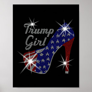 Trump Meisje Hoge Hak Amerikaanse Vlag Stem Donald Poster