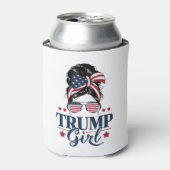 Trump Meisje Messy Bun Trump 2024 Verkiezing Ameri Blikjeskoeler (Blikje Voorkant)