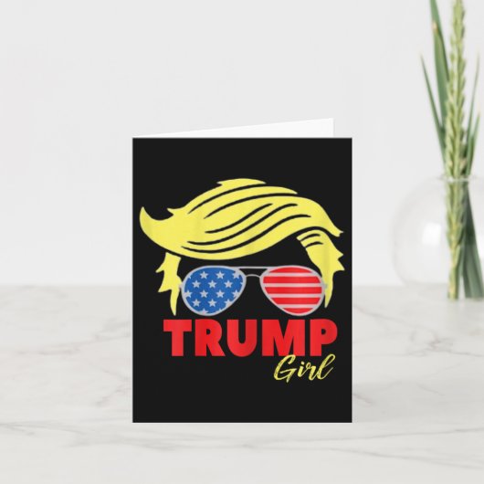 Trump Meisje Messy Bun Trump 2024 Verkiezing Ameri Kaart (Voorkant)