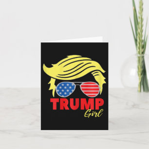 Trump Meisje Messy Bun Trump 2024 Verkiezing Ameri Kaart