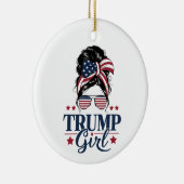 Trump Meisje Messy Bun Trump 2024 Verkiezing Ameri Keramisch Ornament (Rechts)