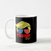 Trump Meisje Messy Bun Trump 2024 Verkiezing Ameri Koffiemok (Links)