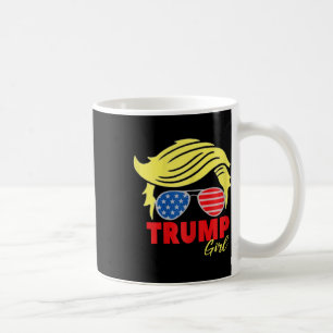 Trump Meisje Messy Bun Trump 2024 Verkiezing Ameri Koffiemok