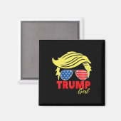 Trump Meisje Messy Bun Trump 2024 Verkiezing Ameri Magneet (Voorkant / Achterkant)