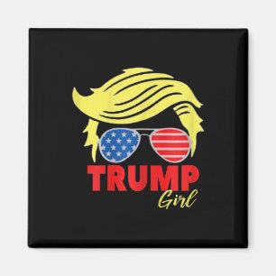 Trump Meisje Messy Bun Trump 2024 Verkiezing Ameri Magneet