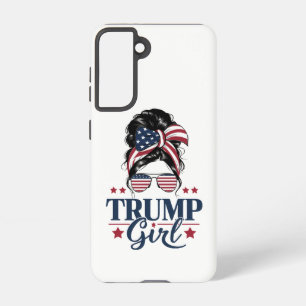 Trump Meisje Messy Bun Trump 2024 Verkiezing Ameri Samsung Galaxy Hoesje