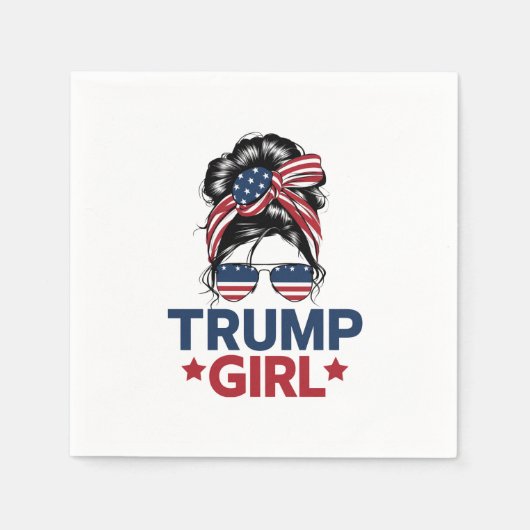 Trump Meisje Messy Bun Trump 2024 Verkiezing Ameri Servet (Voorkant)