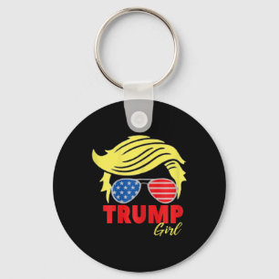 Trump Meisje Messy Bun Trump 2024 Verkiezing Ameri Sleutelhanger