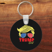 Trump Meisje Messy Bun Trump 2024 Verkiezing Ameri Sleutelhanger (Voorkant)