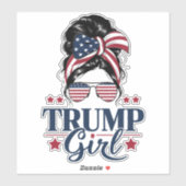 Trump Meisje Messy Bun Trump 2024 Verkiezing Ameri Sticker (Vel)