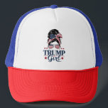 Trump Meisje Messy Bun Trump 2024 Verkiezing Ameri Trucker Pet<br><div class="desc">Trump Girl Messy Bun Trump 2024 Verkiezing Amerikaanse vlag</div>
