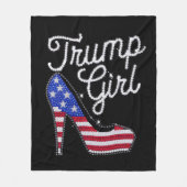 Trump Meisje met hoge hakken Amerikaanse vlag Blin Fleece Deken (Voorkant)