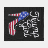 Trump Meisje met hoge hakken Amerikaanse vlag Blin Fleece Deken (Voorkant (Horizontaal))