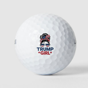 Trump Meisje Rommelige Knot Trump 2024 Verkiezing Golfballen