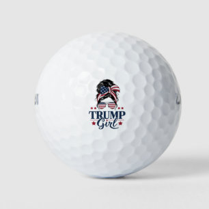 Trump Meisje Rommelige Knot Trump 2024 Verkiezing Golfballen