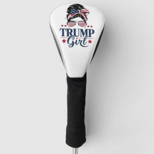 Trump Meisje Rommelige Knot Trump 2024 Verkiezing Golfheadcover