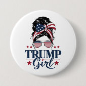 Trump Meisje Rommelige Knot Trump 2024 Verkiezing Ronde Button 7,6 Cm (Voorkant)