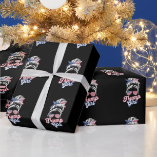 Trump Meisje Rommelige Knot Vintage USA Amerikaans Cadeaupapier