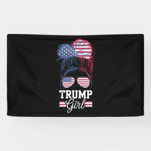 Trump Meisje Rommelige Knot VS 47 President Spandoek