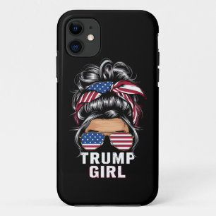 Trump Meisje Rommelige Knot VS Vlag Trump 2024 Ver Case-Mate iPhone Case