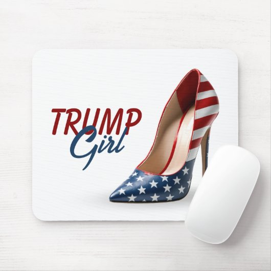 TRUMP MEISJE Vlag Hoge Hak Schoen Muismat (Met muis)