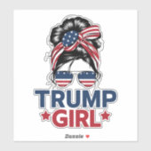 Trump Meisje Wanordelijke Knot Trump 2024 Verkiezi Sticker (Vel)
