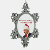 Trump, Melania's kerstkoekjes zijn BAD! Tin Sneeuwvlok Ornament (Links)