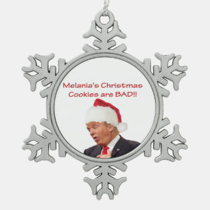 Trump, Melania's kerstkoekjes zijn BAD! Tin Sneeuwvlok Ornament