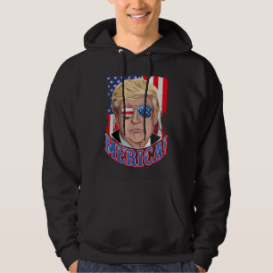 Trump Merica 4 juli Amerikaanse vlag Murica Mer Hoodie