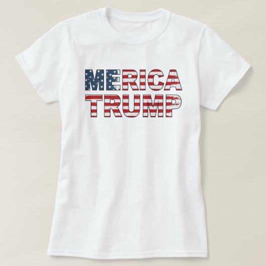 Trump Merica 4 juli Amerikaanse vlag Murica T-shirt (Design voorkant)