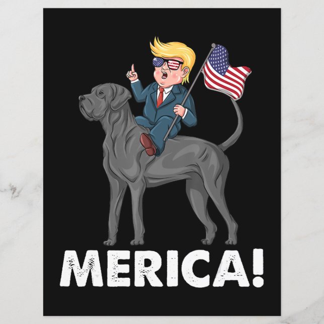 Trump Merica Great Dane Dog American Hero 4th (Voorkant)
