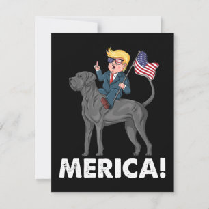Trump Merica Great Dane Dog American Hero 4th Bedankkaart