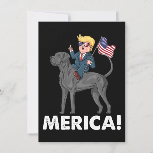 Trump Merica Great Dane Dog American Hero 4th Kaart (Voorkant)