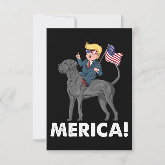 Trump Merica Great Dane Dog American Hero 4th Save The Date (Voorkant)