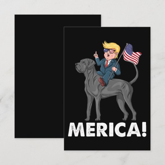 Trump Merica Great Dane Dog American Hero 4th Save The Date (Voorkant / Achterkant)