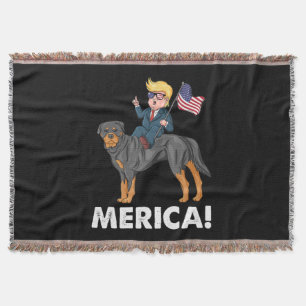 Trump Merica Rottweiler Dog American Hero Deken