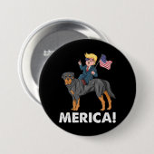 Trump Merica Rottweiler Dog American Hero Ronde Button 7,6 Cm (Voorkant /achterkant)