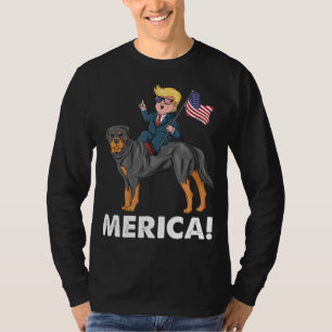 Trump Merica Rottweiler Dog American Hero T-shirt