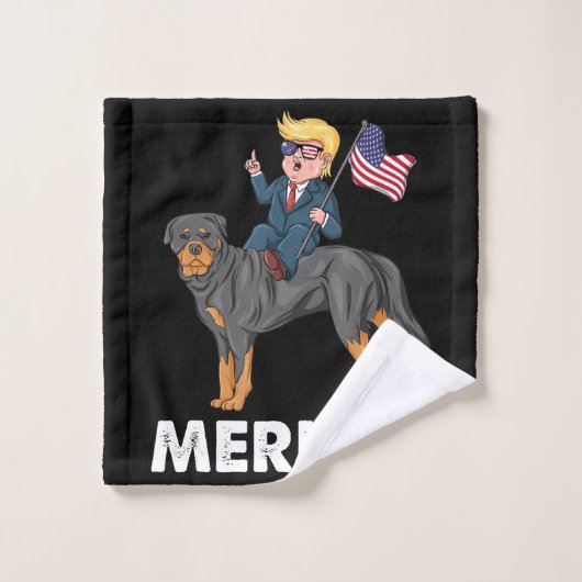 Trump Merica Rottweiler Dog American Hero Washandje (Wasdoekje)