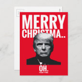 Trump Merry Christmas. Oh, Feestdagenkaart (Voorkant / Achterkant)