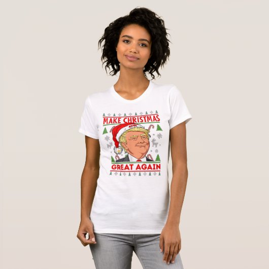 Trump Merry Christmas Shirt, Donald Trump Vrouwen T-shirt (Voorkant volledig)